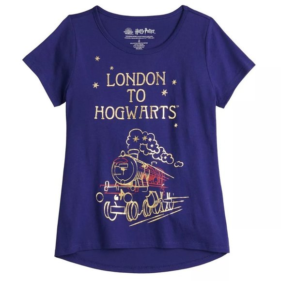 Harry Potter Girl's Blue Short Sleeve Crew Neck Pullover T-Shirt - Picture 1 of 1